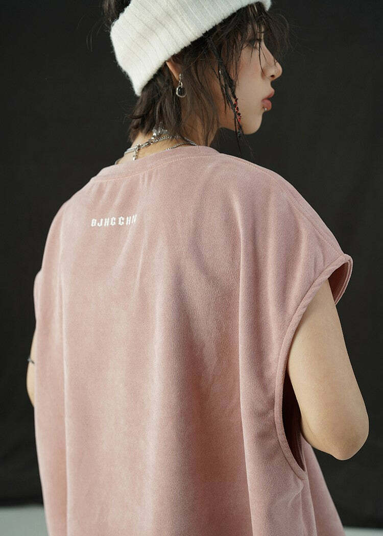 BJHG Logo Sleeveless Tee - Y2K Summer Grunge, 90s Retro, Pastel Goth, Y2K Club & Party Out