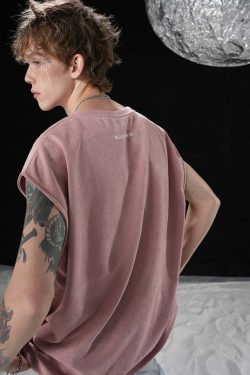 BJHG Logo Sleeveless Tee - Y2K Summer Grunge, 90s Retro, Pastel Goth, Y2K Club & Party Out
