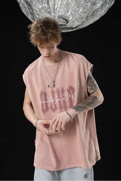 BJHG Logo Sleeveless Tee - Y2K Summer Grunge, 90s Retro, Pastel Goth, Y2K Club & Party Out