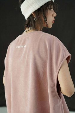 BJHG Logo Sleeveless Tee - Y2K Summer Grunge, 90s Retro, Pastel Goth, Y2K Club & Party Out