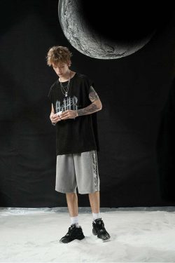 BJHG Logo Sleeveless Tee - Y2K Summer Grunge, 90s Retro, Pastel Goth, Y2K Club & Party Out