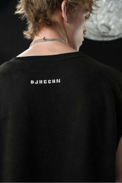 BJHG Logo Sleeveless Tee - Y2K Summer Grunge, 90s Retro, Pastel Goth, Y2K Club & Party Out