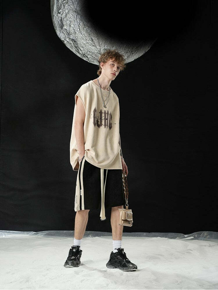 BJHG Logo Sleeveless Tee - Y2K Summer Grunge, 90s Retro, Pastel Goth, Y2K Club & Party Out