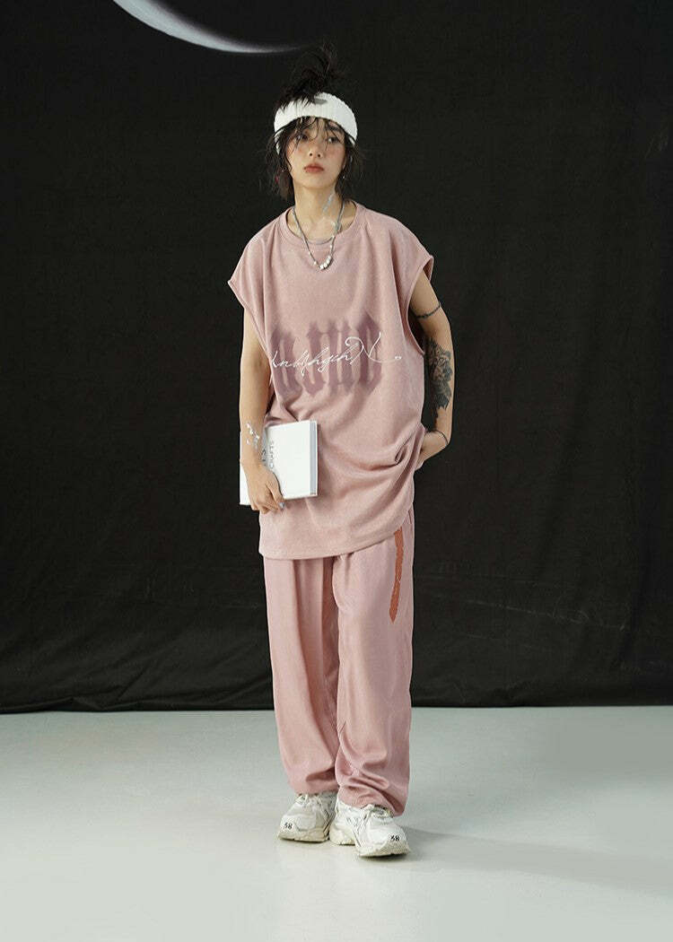 BJHG Logo Sleeveless Tee - Y2K Summer Grunge, 90s Retro, Pastel Goth, Y2K Club & Party Out