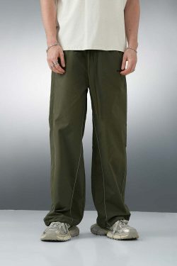 BJHG Reflective Striped Track Pants - Y2K Grunge, 90s Fashion, Retro Summer Outfits, Y2K Club Style