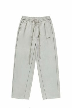 BJHG Reflective Striped Track Pants - Y2K Grunge, 90s Fashion, Retro Summer Outfits, Y2K Club Style