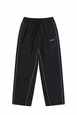 BJHG Reflective Striped Track Pants - Y2K Grunge, 90s Fashion, Retro Summer Outfits, Y2K Club Style