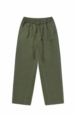 BJHG Reflective Striped Track Pants - Y2K Grunge, 90s Fashion, Retro Summer Outfits, Y2K Club Style