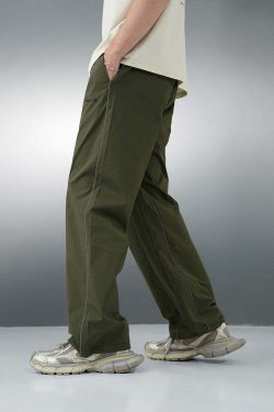 BJHG Reflective Striped Track Pants - Y2K Grunge, 90s Fashion, Retro Summer Outfits
