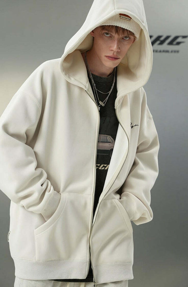 BJHG Script Logo Hoodie - Y2K Summer, 90s Grunge, Retro Style, Y2K Club & Party Outfits