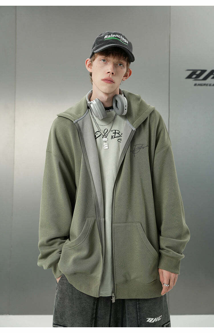 BJHG Script Logo Hoodie - Y2K Summer, 90s Grunge, Retro Style, Y2K Club & Party Outfits