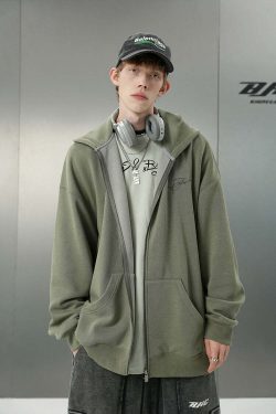 BJHG Script Logo Hoodie - Y2K Summer, 90s Grunge, Retro Style, Y2K Club & Party Outfits