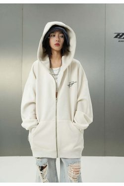 BJHG Script Logo Hoodie - Y2K Summer, 90s Grunge, Retro Style, Y2K Club & Party Outfits