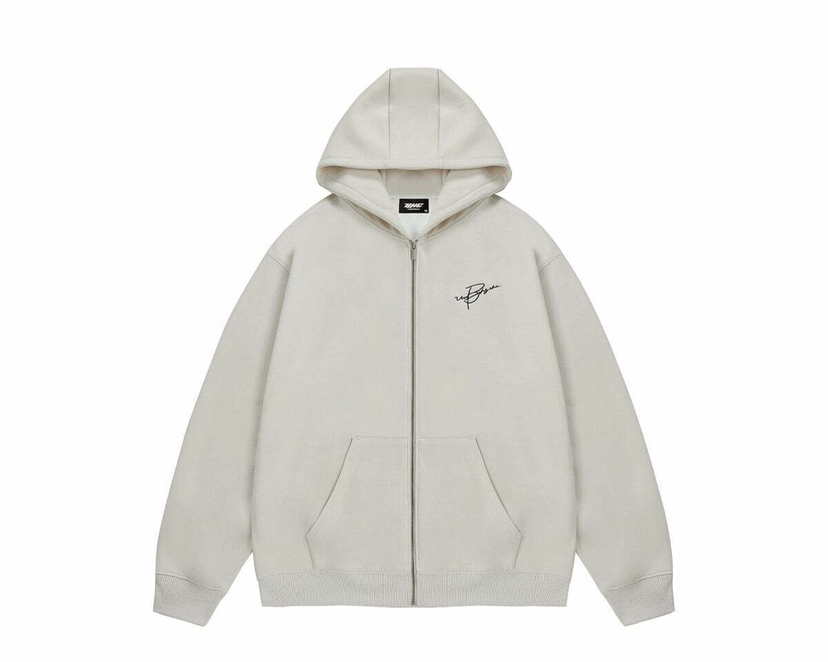BJHG Script Logo Hoodie - Y2K Summer, 90s Grunge, Retro Style, Y2K Club & Party Outfits