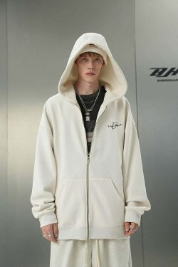 BJHG Script Logo Hoodie - Y2K Summer, 90s Grunge, Retro Style, Y2K Club & Party Outfits