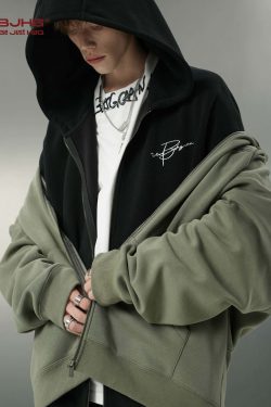 BJHG Script Logo Hoodie - Y2K Summer, 90s Grunge, Retro Style, Y2K Club & Party Outfits