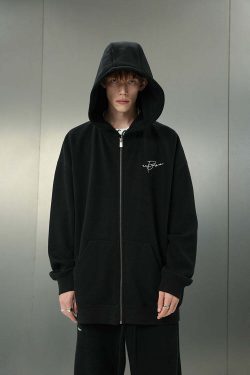 BJHG Script Logo Hoodie - Y2K Summer, 90s Grunge, Retro Style, Y2K Club & Party Outfits