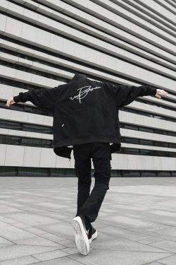 BJHG Script Logo Hoodie - Y2K Summer, 90s Grunge, Retro Style, Y2K Club & Party Outfits