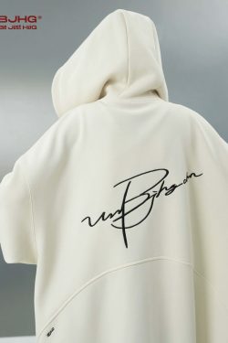 BJHG Script Logo Hoodie - Y2K Summer, 90s Grunge, Retro Style, Y2K Club & Party Outfits