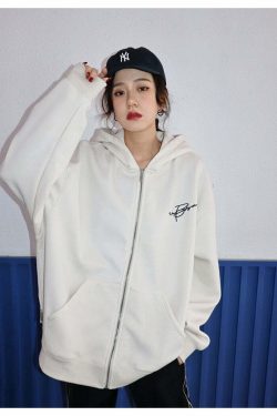 BJHG Script Logo Hoodie - Y2K Summer, 90s Grunge, Retro Style, Y2K Club & Party Outfits