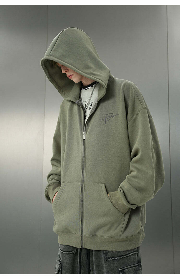 BJHG Script Logo Hoodie - Y2K Summer, 90s Grunge, Retro Style, Y2K Club & Party Outfits