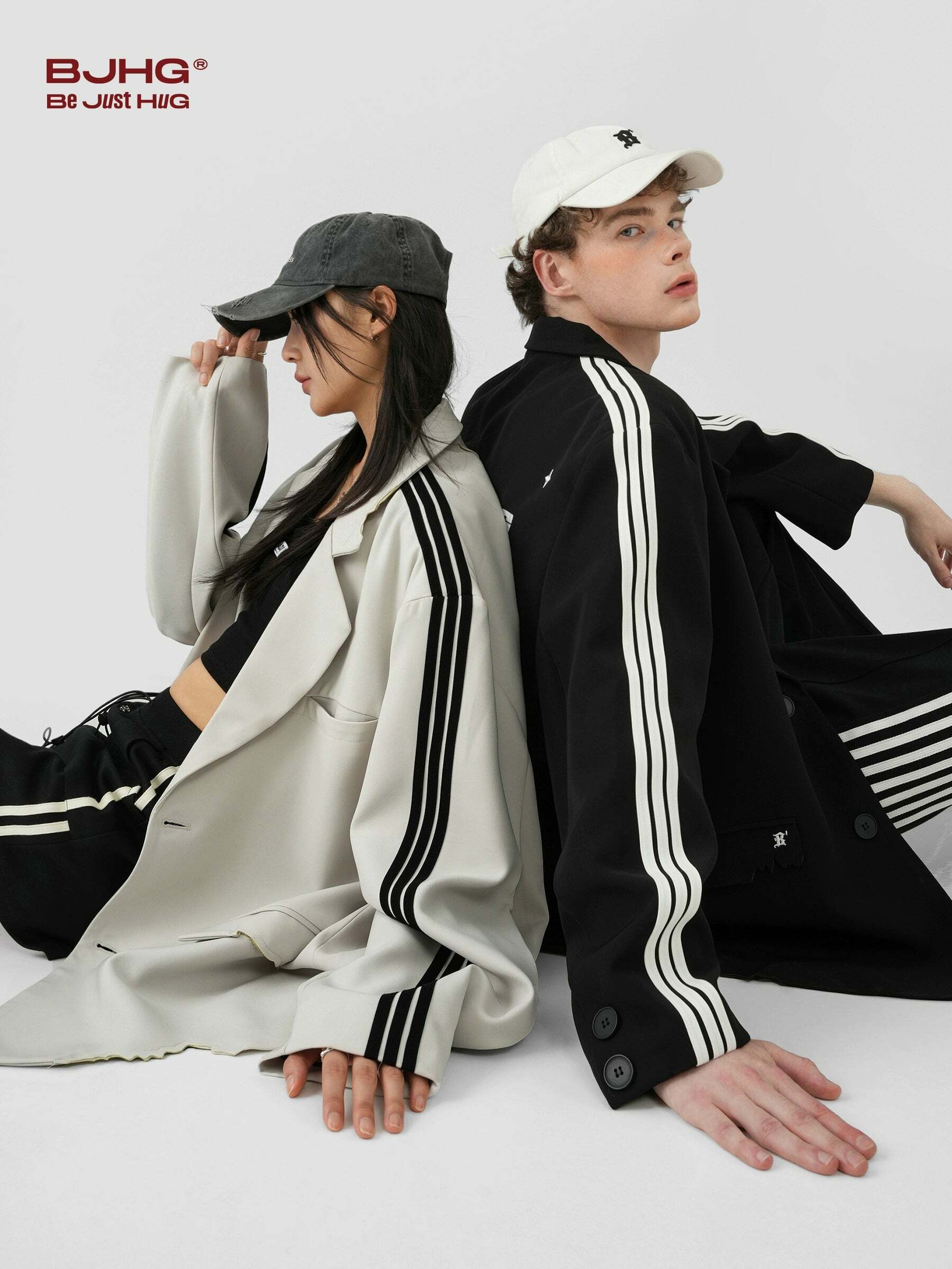 BJHG Striped Blazer - Y2K Summer Grunge, 90s Retro Fashion, Y2K Party & Club Outfits