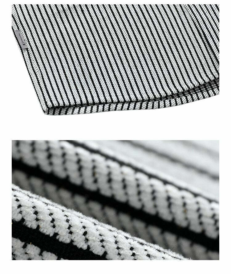 BJHG Striped Button-Up Long Sleeve - Y2K Summer, 90s Grunge, Retro Goth, Y2K Party & Club Out