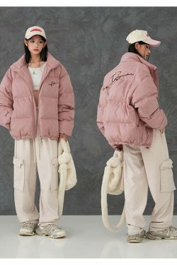 BJHG Suede Puffer Jacket - Y2K Grunge, 90s Retro, Summer Outfits, Y2K Club & Party Fashion