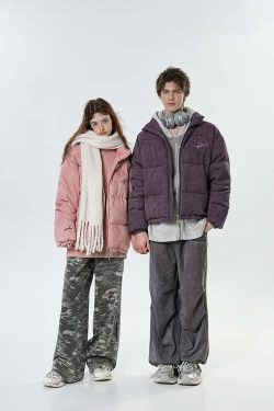 BJHG Suede Puffer Jacket - Y2K Grunge, 90s Retro, Summer Outfits, Y2K Club & Party Fashion