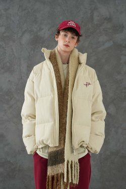 BJHG Suede Puffer Jacket - Y2K Grunge, 90s Retro, Summer Outfits, Y2K Club & Party Fashion