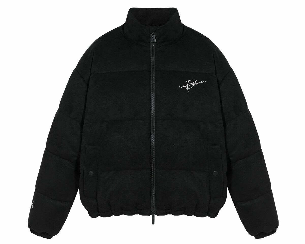 BJHG Suede Puffer Jacket - Y2K Grunge, 90s Retro, Summer Outfits, Y2K Club & Party Fashion