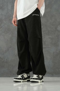 BJHG Suede Trousers - Y2K Summer Grunge, 90s Retro, Gothic Y2K, Y2K Club &