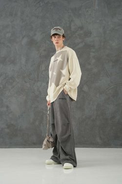 BJHG Suede Trousers - Y2K Summer Grunge, 90s Retro, Gothic Y2K, Y2K Club &