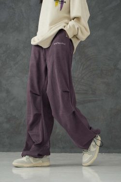 BJHG Suede Trousers - Y2K Summer Grunge, 90s Retro, Gothic Y2K, Y2K Club &