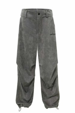 BJHG Suede Trousers - Y2K Summer Grunge, 90s Retro, Gothic Y2K, Y2K Club &