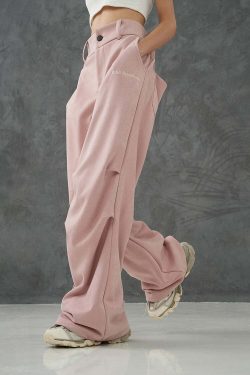 BJHG Suede Trousers - Y2K Summer Grunge, 90s Retro, Gothic Y2K, Y2K Club &