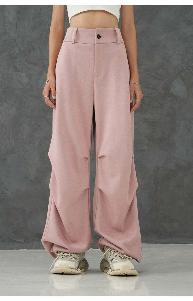 BJHG Suede Trousers - Y2K Summer Grunge, 90s Retro, Gothic Y2K, Y2K Club &