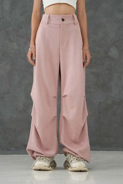 BJHG Suede Trousers - Y2K Summer Grunge, 90s Retro, Gothic Y2K, Y2K Club &