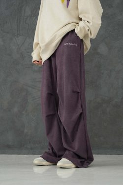 BJHG Suede Trousers - Y2K Summer Grunge, 90s Retro, Gothic Y2K, Y2K Club &
