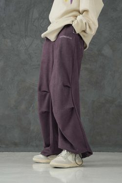 BJHG Suede Trousers - Y2K Summer Grunge, 90s Retro, Gothic Y2K, Y2K Club &