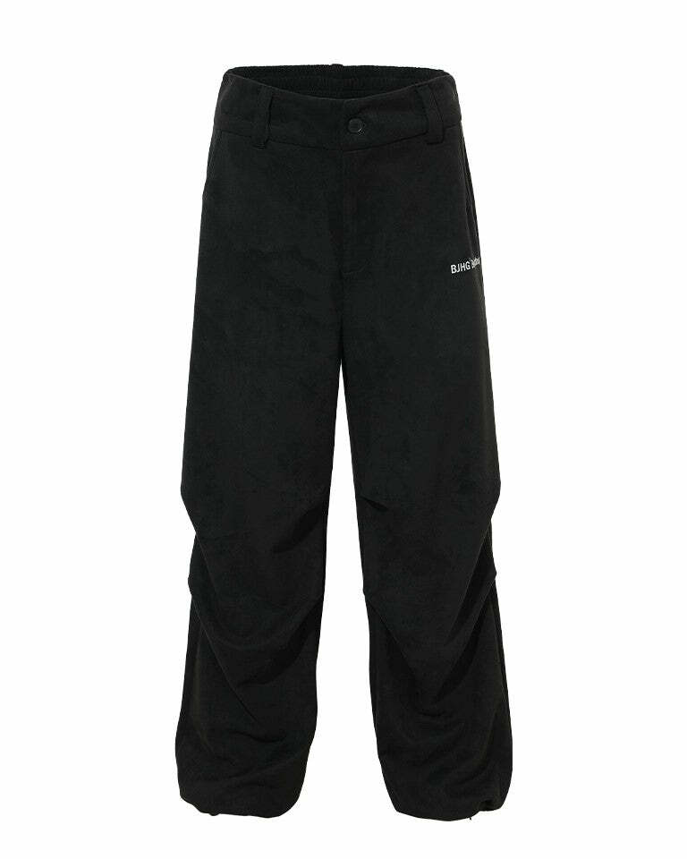 BJHG Suede Trousers - Y2K Summer Grunge, 90s Retro, Gothic Y2K, Y2K Club &