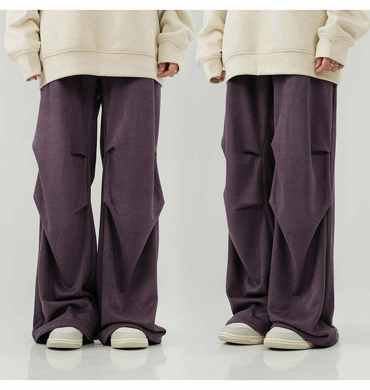 BJHG Suede Trousers - Y2K Summer Grunge, 90s Retro, Gothic Y2K, Y2K Club &