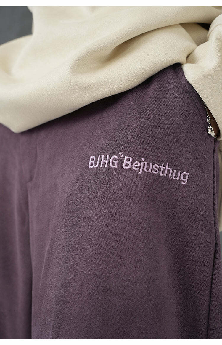 BJHG Suede Trousers - Y2K Summer Grunge, 90s Retro, Gothic Y2K, Y2K Club &