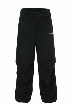 BJHG Suede Trousers - Y2K Summer Grunge, 90s Retro, Gothic Y2K, Y2K Club &