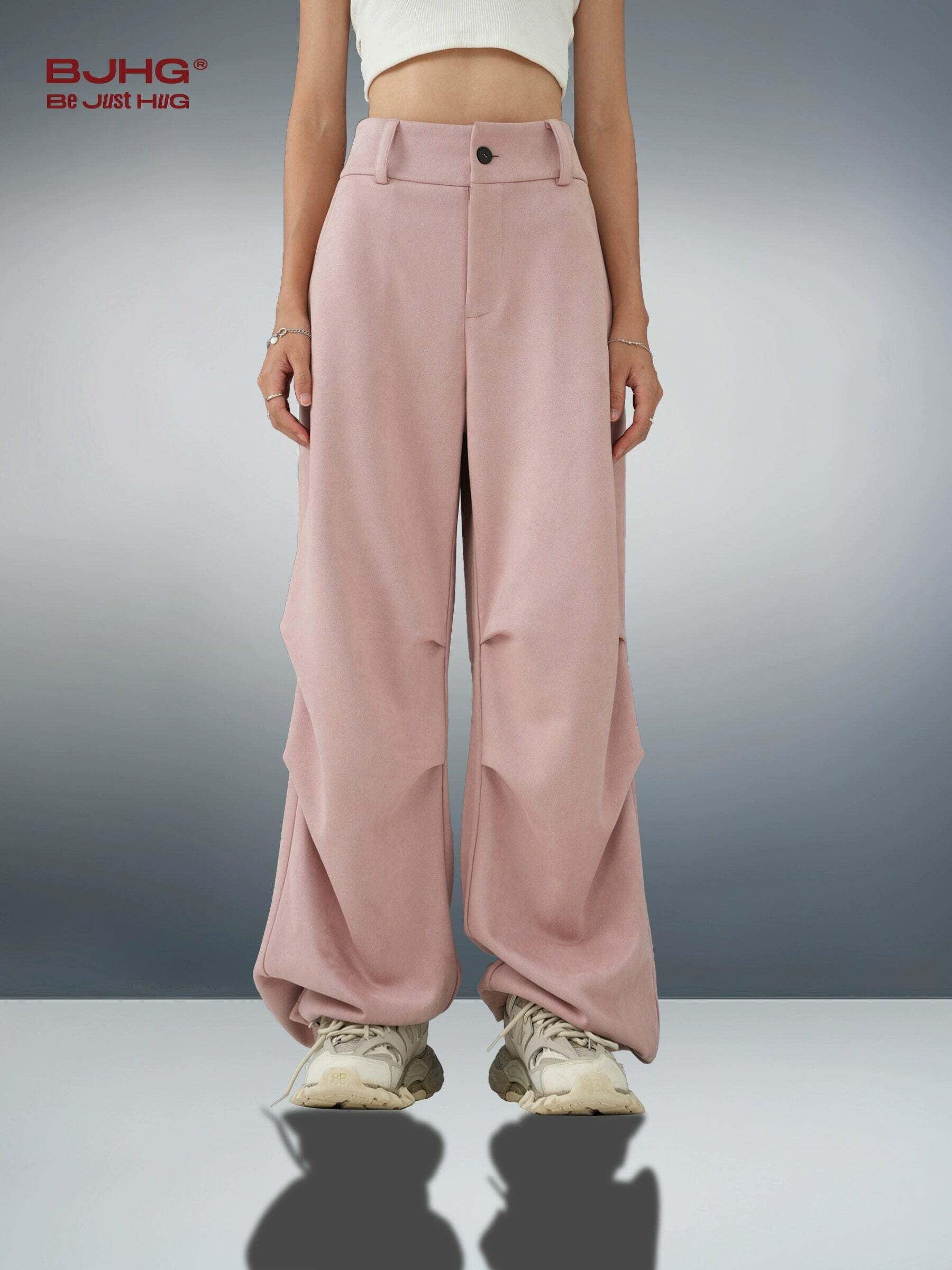 BJHG Suede Trousers - Y2K Summer Grunge, 90s Retro, Gothic Y2K, Y2K Club &