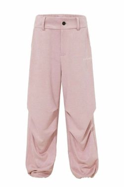BJHG Suede Trousers - Y2K Summer Grunge, 90s Retro, Gothic Y2K, Y2K Club &