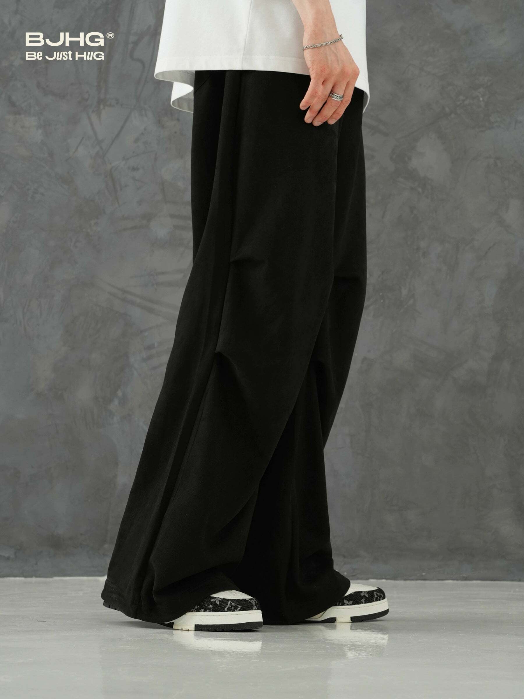 BJHG Suede Trousers - Y2K Summer Grunge, 90s Retro, Gothic Y2K, Y2K Club &