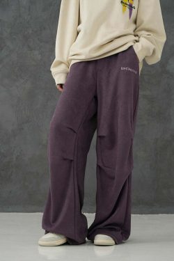 BJHG Suede Trousers - Y2K Summer Grunge, 90s Retro, Gothic Y2K, Y2K Club &