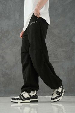 BJHG Suede Trousers - Y2K Summer Grunge, 90s Retro, Gothic Y2K, Y2K Club &
