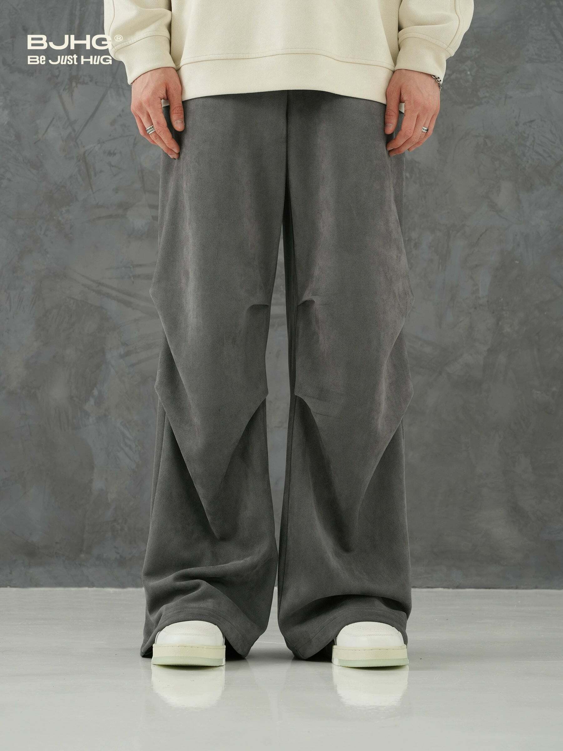 BJHG Suede Trousers - Y2K Summer Grunge, 90s Retro, Gothic Y2K, Y2K Club &